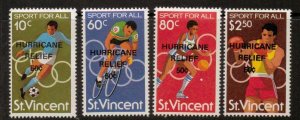 ST.VINCENT SG644/7 1980 HURRICANE RELIEF MNH