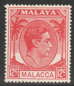 Malaya Malacca Scott 24 - SG9a, 1949 George VI 12c MH*