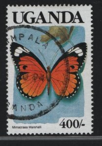 UGANDA  714,  USED, 1989 Butterfly type