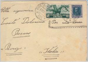 53470 - ERITREA - Postal History: ENVELOPE with cancellation MILITARY MAIL 101 1936-