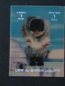 ​UMM AL QIWAIN-LOVELY DOLL WITH COSTUME DRESSING- MNH 3-D-VF-HARD TO FIND