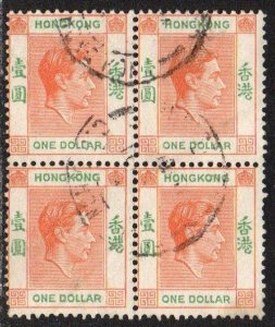 Hong Kong Sc #163B Used Block of 4