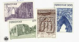 1988 Faroe Islands SCOTT #182-185 CATHEDRALS MNH stamp set