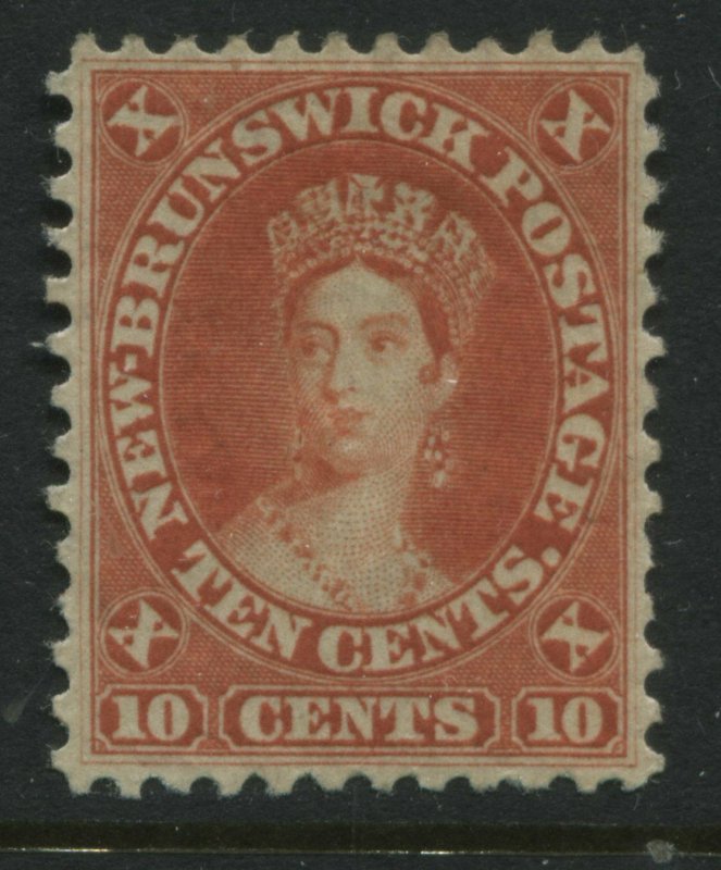 New Brunswick QV 1860 10 cents vermilion VF mint o.g.