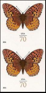 US 4859a Great Spangled Fritillary 70c imperf NDC vert pair MNH 2014