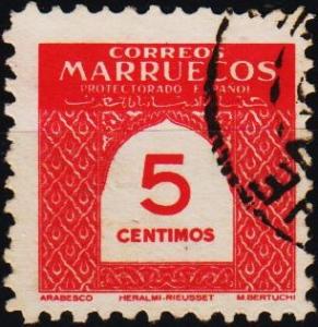 Morocco(Spanish). 1953 5c S.G.408 Fine Used