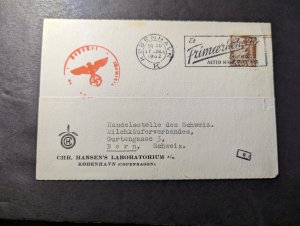 1942 Censored Denmark Cover Copenhagen to Bern Switzerland