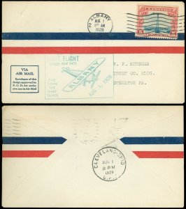 8/1/28 Albany NY Cds, FIRST FLIGHT UNDER NEW 5¢ RATE Cachet to Steelton PA, #C11