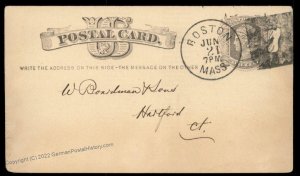 USA 1800s Boston Mass Negative Numeral 7 Fancy Cancel Cover 94945