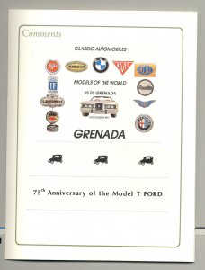 Grenada #1159-1169 Automobiles 10v & 1v S/S Imperf Proof Mounted in Folder