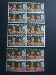 ​PHILIPPINES-1965-SC#931-4 VISIT OF PRINCESS BEATRIX-NETHERLANDS -MNH BLOCKS-