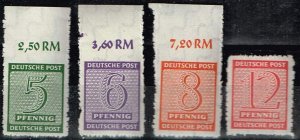 DDR West-Saxony 1945,Sc.#14N3-6 MNH, Michel#116-9 Perf. G cv.€145