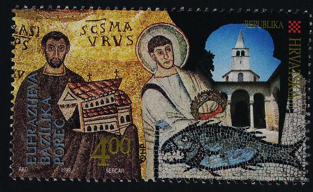 Croatia 402 MNH Euphrasia Basilica, Fish