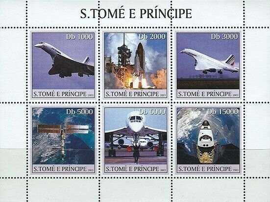 S. TOME & PRINCIPE 2003 - Concorde - Space 6v. Scott Code: 1534.