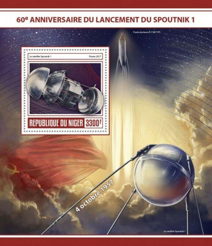 Niger - 2017 Sputnik Launch - Stamp Souvenir Sheet - NIG17319b