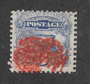 114 Used 3c. Pictorial, Orange-Red Cancelation, scv: $16 Plus $20 for Orange/Red