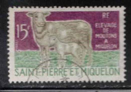 ST PIERRE & MIQUELON Scott # 404 Used - Sheep & Lamb