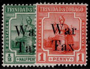 TRINIDAD & TOBAGO GV SG187-188, 1918 WAR TAX set, LH MINT.