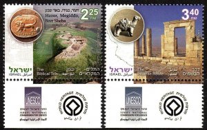 Israel 1718-1719-tab, MNH. UNESCO World Heritage Sites 2008. Biblical Tels,