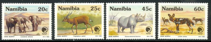 NAMIBIA 1993 ENDANGERED ANIMALS Set Sc 726-729 MNH ELEPHANTS