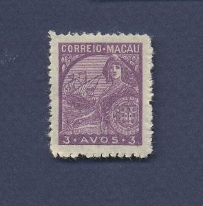 MACAO,  MACAU - Scott 318a -  FVF NGAI (hinged) - 3a violet, perf 12 - 1942