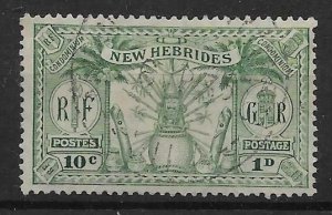 NEW HEBRIDES SG44 1925 1d GREEN USED