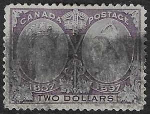 CANADA 1897 Jubilee $2 deep violet sound used - 39633
