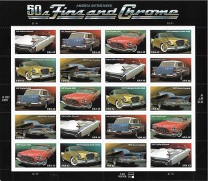 US 4357a - MNH Pane of 20 - 42¢ stamps. Fins & Chrome.  FREE SHIPPING!! SCV $17