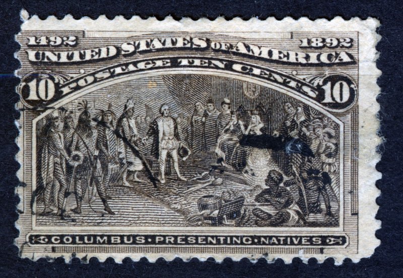 US, 1893, SC #237, 10c Columbian Exposition, black-brown, NG