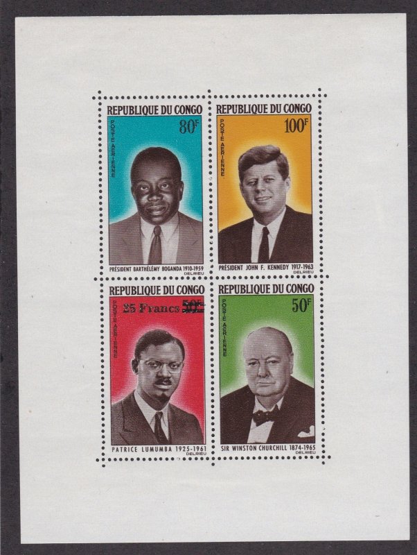 Congo Peoples Rep.# C32a., John F. Kennedy & Others, Souvenir Sheet, NH, 1/2 Cat