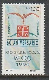 MEXICO 1884, ECONOMIC CULTURAL FUND, 60th ANNIVERSARY. MINT, NH. VF.