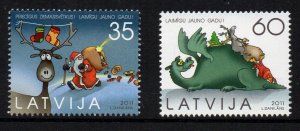 Latvia Sc 796-7  2011 Christmas stamp set mint NH