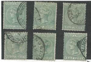 Jamaica #16a (6) copies   (U) CV $1.50