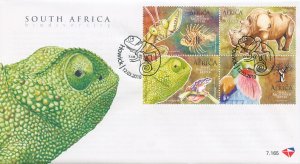 South Africa Stamps 2010 FDC Intl Year of Biodiversity Fish Birds 4v Block