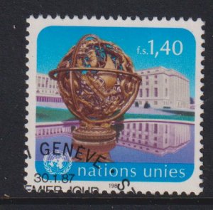 United Nations Geneva  #153  used  1987 Armillary sphere  1.40fr