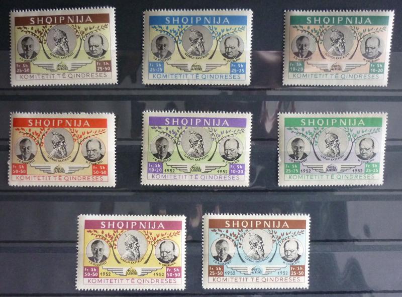 ALBANIA-FULL SET OF 8 STAMPS (MNH)! usa gb uk churchill roosevelt albanien J9