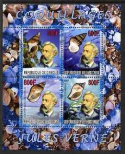 DJIBUTI - 2007 - Jules Verne & Shells - Perf 4v Sheet - MNH - Private Issue