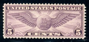 US Stamp #C16 Winged Globe 5c -PSE Cert - VF-XF 85 - MNH - SMQ $25.00