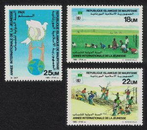 Mauritania Bird Intl Youth Year 3v 1986 MNH SG#840-842 MI#867-869