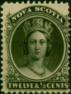 Nova Scotia 1860 12 1/2c Black SG17 Fine & Fresh MM