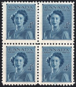 Canada SC#276 4¢ Princess Elizabeth's Marriage Block of Four (1948) MNH