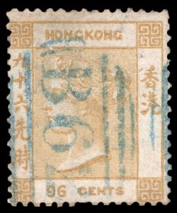 MOMEN: HONG KONG SG #18 1865 CROWN CC USED £750 LOT #64910