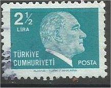 TURKEY, 1980, used 21/2k, Kemal Ataturk, Scott 2130