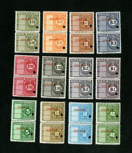 Venezuela Stamps Scarce Specimen Set of 12 in Pairs