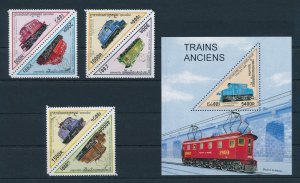 [114150] Cambodia 1998 Railway trains Locomotives Triangles with Sheet MNH