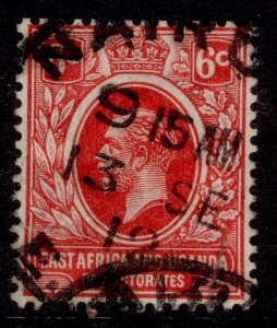 EAST AFRICA and UGANDA GV SG67, 6c carmine-red, USED. Cat £22.