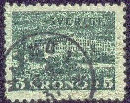 SWEDEN  229 USED 1931 5K ROYAL PALACE,STOCKHOLM