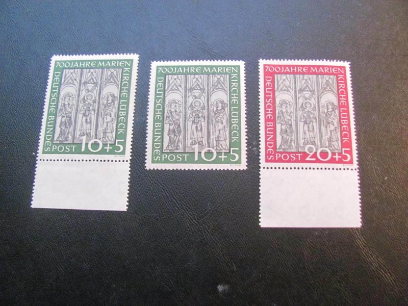 GERMANY 1951 MNH SC B316-317+B316 SET COLOR ON BACK XF  (114)