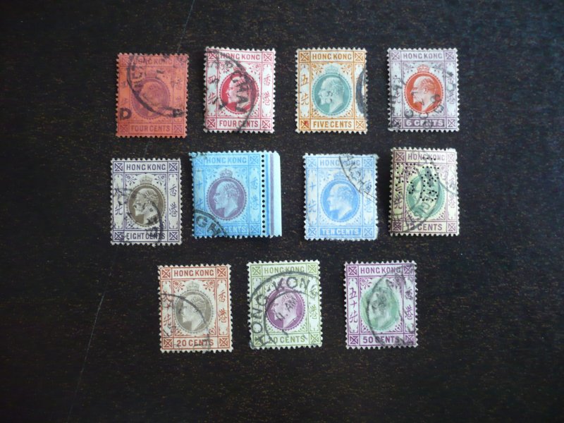 Stamps - Hong Kong - Scott# 89-98,101 - Used Part Set of 11 Stamps