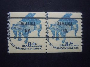 #1615cd 8.4c Piano Coil Pair EFO Misperforated  MNH OG VF Includes New Mount